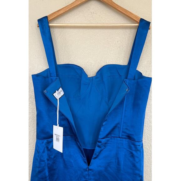 NEW REVOLVE Runway the Label Oura Maxi Dress XL Cobalt Blue Satin Corset Date - Picture 7 of 9